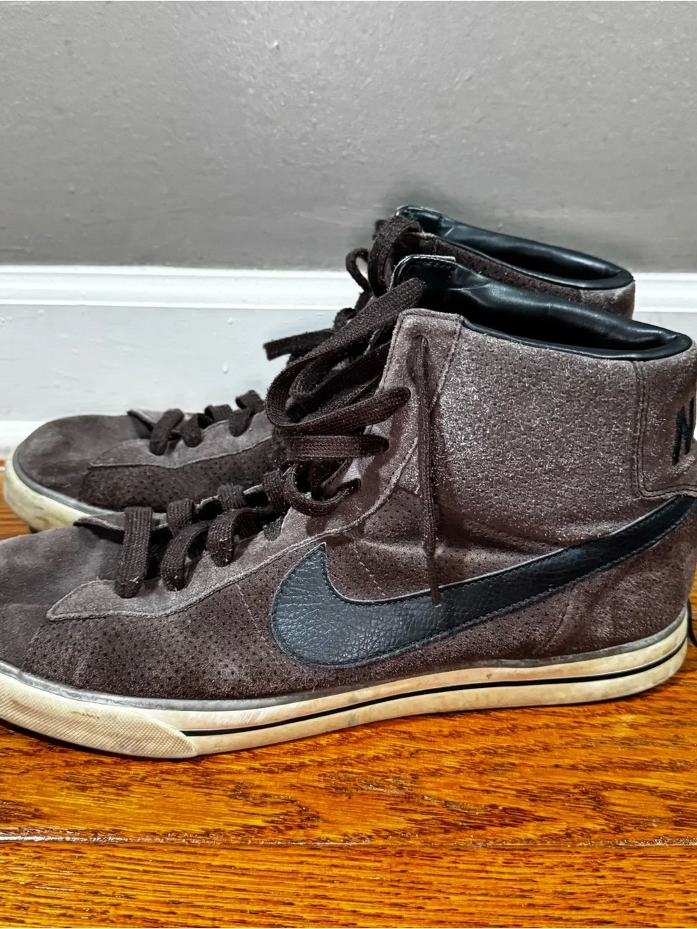 Nike Men’s Blazers Suede Sneakers in Dark Brown